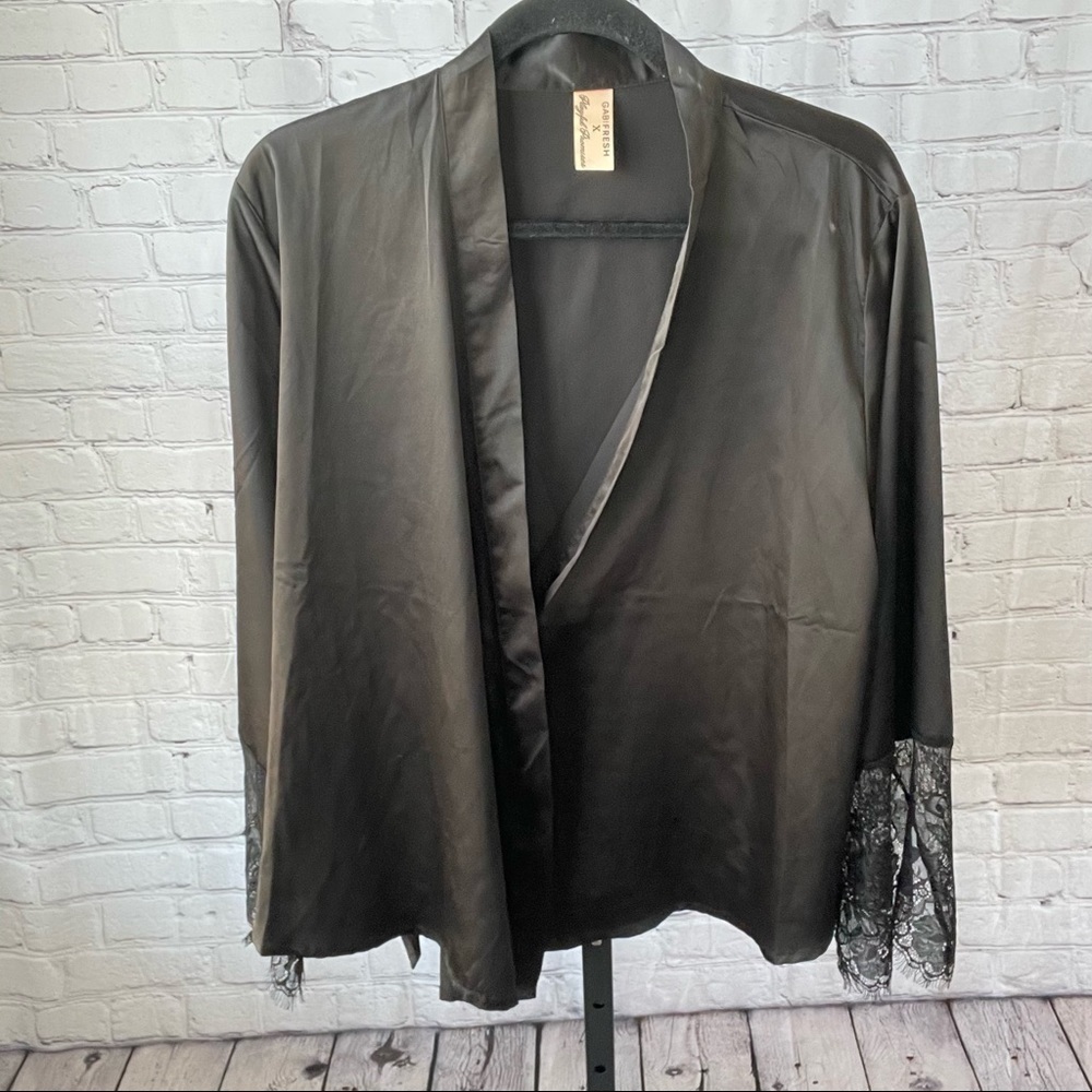 Playful Promises Joanie Satin PJ Kimono and Robe